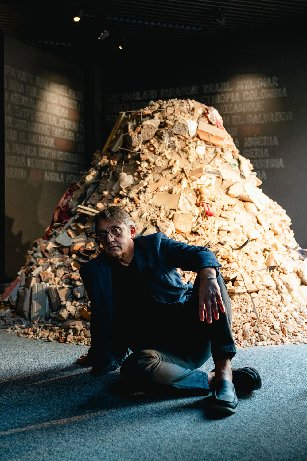 Antonello Diodato Guardigli (a.k.a. ADG) with his resentations at the 2024 Venice Biennale. He does so in the Grenada Pavilion with a site-specific installation entitled "Oltre" (translated into English as "Beyond"): debris and rubble, in which the centrality of "relationship" will be a fundamental prerequisite for both individual and collective growth.